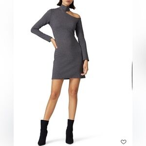 Waverly Grey Nat Dress Mock Nock One Shoulder Mini Dress Party Large